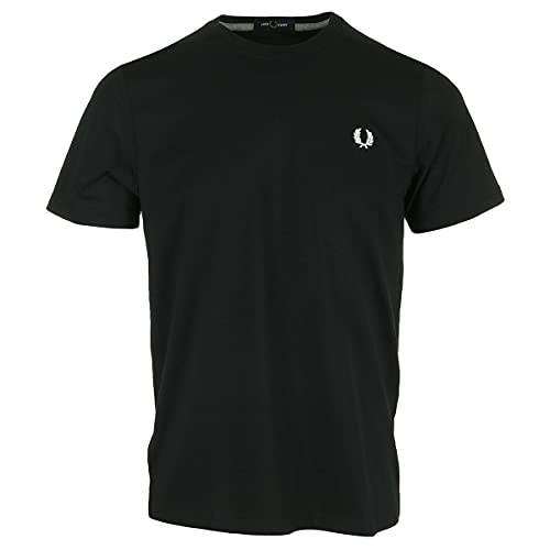 T-SHIRT UOMO FRED PERRY NERA CON LOGO BIANCO