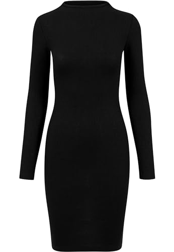 Urban Classics Damen Kleid, Figurbetont, Schwarz 7, S
