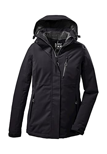 Killtec Damen Outdoorjacke Funktionsjacke mit abzippbarer Kapuze KOW 140 WMN Jckt wasserdicht, Winddicht, atmungsaktiv 00200-schwarz 42