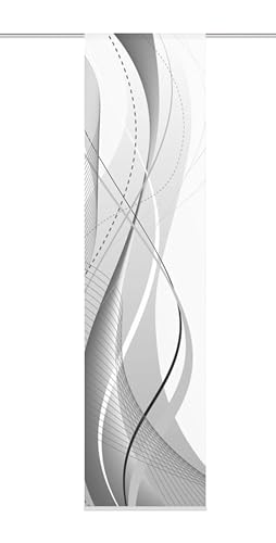 Home Fashion 87152-703 Schiebevorhang Digitaldruck Carlisle, Dekostoff Seidenoptik, 245 x 60 cm, grau