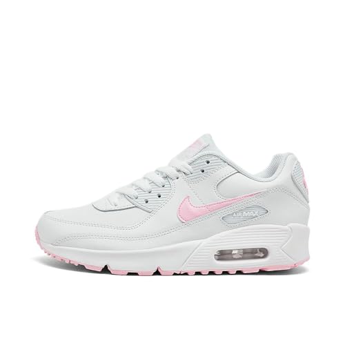 Nike Air Jungen Max 90 LTR Schuhe, Weiß/Rosa Schaumstoff, Weiß-Weiß, 4.5 Big Kid