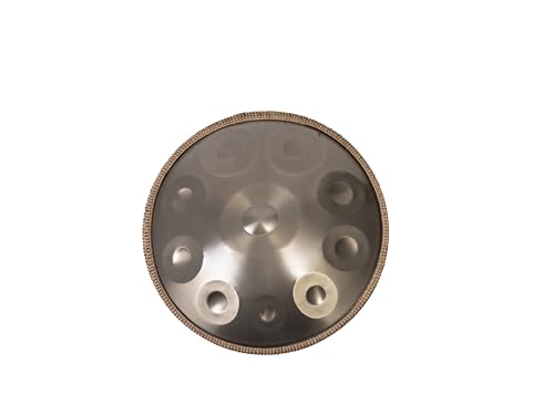 Handpan Drum - 22-Inch 10-Note D Kurd 440Hz - Hand Tuning Handpan - Includes Soft Bag, Mallets, Stand, Note Stickers, Cleaning Cloth - Artist Performance Video