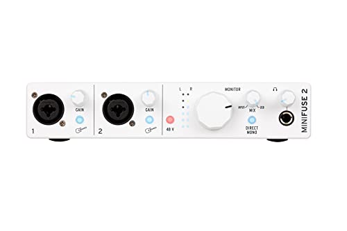 Arturia - MiniFuse 2 - Kompaktes USB-Audio-Interface mit Kreativer Software für Hochwertige Aufnahmen, Produktion, Podcasting, Gitarre - Weiß