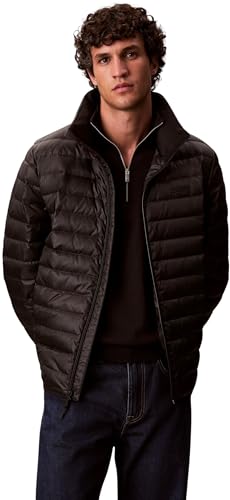Calvin Klein Herren LS LT WT NYLON CHANNELED PUFFER Jacken, Schwarz (Schwarz), M