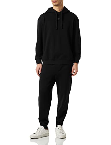 HUGO Herren Tracksuit DapoDayote Zweiteiliges Trainingsanzug-Set aus Baumwoll-Terry mit Logo-Print Schwarz001 L