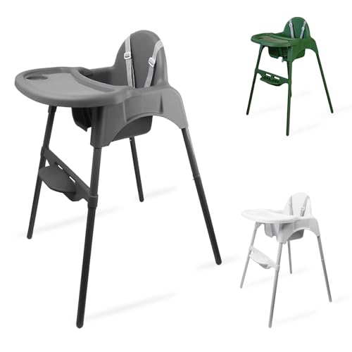 YIHAKIDS Hochstuhl Baby, 2-in-1 Kinderhochstuhl, Verstellbarer Kinderstuhl mit Tisch, Babystuhl Plastik, Kinder Essen Stuhl, Fütterungsstuhl Futterstuhl ab 6 Monate - 3 Jahre (max. 15 kg) - Dunkelgrau