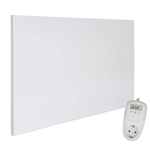 VIESTA® H600 Infrarotheizung Heizpaneel 600W 60x100cm Carbon Crystal rahmenlos Wand/Decke IP20 TÜV/GS Überhitzungsschutz 98% 70-90°C 100.000h inkl. TH10 Plug-in Thermostat sofort einsatzbereit