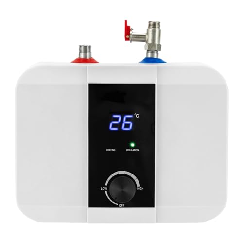 6L Klein Untertischboiler Druckfester 1500W Warmwasserspeicher für Küche mit LED-Display, Kleinspeicher Untertisch für den Einsatz unter Küchenspülen und Waschbecken