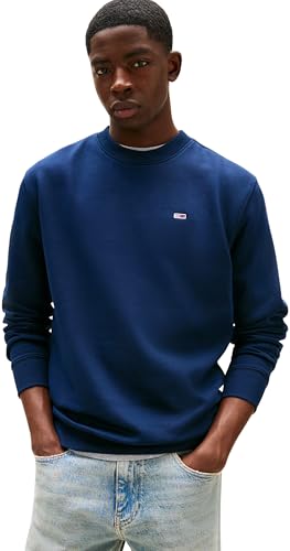 Tommy Jeans Herren TJM Reg Flag Crew Dm0dm20741 Pullover Sweatshirt, Blue (Dark Night Navy), M EU