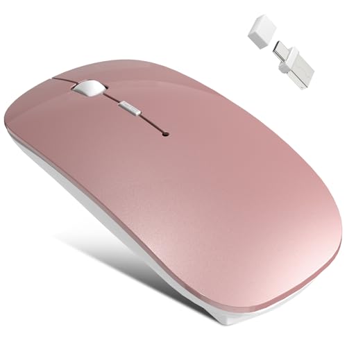 Azmall Bluetooth Kabellose Maus Jiggler Nicht Nachweisbar, Wiederaufladbare Maus Kabellos integrierter Mouse Mover Verhindern Sie DASS der Computer in den Energiesparmodus wechselt - Rosé Gold