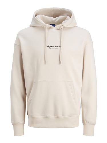 JACK & JONES Herren Hoodie Kapuzenpullover JORVESTERBRO - Relaxed Fit S-XXL, Größe:L, Farbe:Moonbeam 12241687