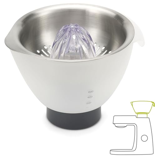 Kenwood AT312 Zitruspresse (für frisch gepresste Zitrussäfte, Küchenmaschinen-Zubehör, Geeignet für alle Chef Küchenmaschinen), Edelstahloptik