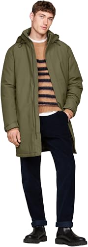 Tommy Hilfiger Herren Parka Tech Padded Parka mit Kapuze, Mehrfarbig (Army Green), XL