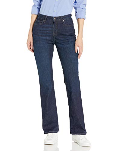 Amazon Essentials Damen Stretchige Slim-Bootcut-Jeans Mittelhoher Bund - Auslaufmodell, Dunkle Waschung, 46