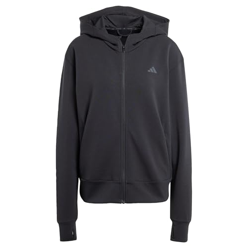 Adidas Women's D4T Workout Full Zip Hooded Sweatshirt, Black, M