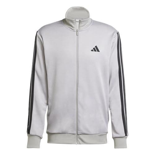 adidas Men's 3 STRIPES FRENCH TERRY TRACKSUITS, medium grey heather/mgh solid grey, XXL