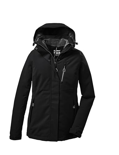 Killtec Damen Outdoorjacke Funktionsjacke mit abzippbarer Kapuze KOW 140 WMN Jckt wasserdicht, Winddicht, atmungsaktiv 00200-schwarz 38