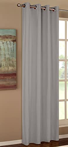 Vorhang Blickdicht Schal, Matte unifarbene Gardine mit Ösen. Material aus Microsatin Micofaser-Gewebe. 245x140, Grau, 20405