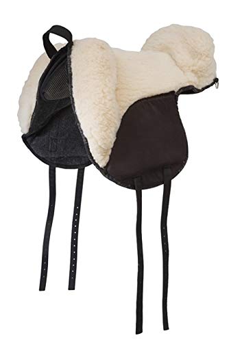 Barefoot Ride-On-Pad Physio Nature schwarz – Schafwoll-Reitkissen – rutschfest, polsterbar & pferdefreundlich – Komfort und Schutz für Pferd & Reiter – Größe S