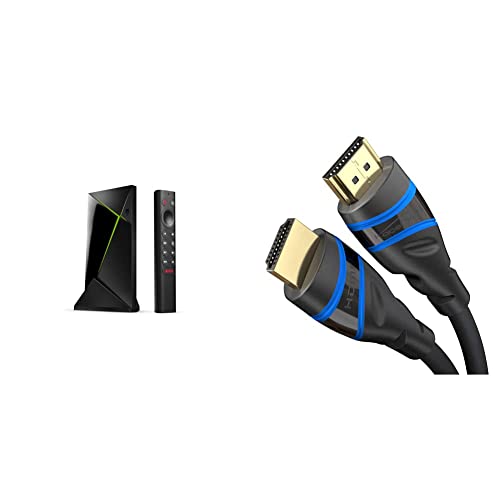 NVIDIA SHIELD TV Pro & KabelDirekt – 2 m – 8K HDMI 2.1 Ultra High Speed HDMI Kabel, zertifiziert (48G, 8K@60Hz, offiziell lizenziert/getestet für perfekte Qualität, optimal für PS5/Xbox, blau/schwarz)