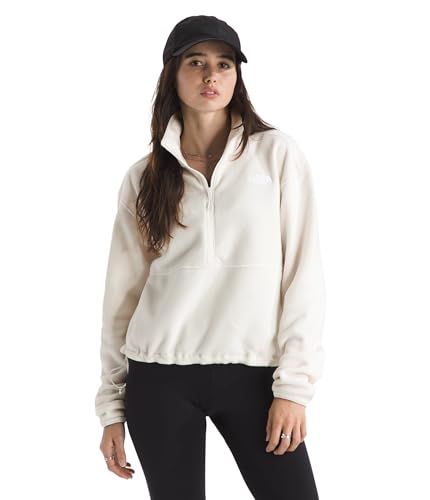The North Face Damen Glacier Fleece 1/2 Zip Short Jacke, White Dune, M