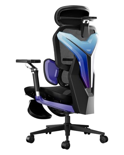 AutoFull G7 Ergonomischer Gaming Stuhl, Gaming-Stühle mit Dynamischer Lendenstütze, 720° Doppelachsen-Dreharmlehnen, 140° Rückenlehnen-Neigung & 4D-Nackenkissen (Laser)