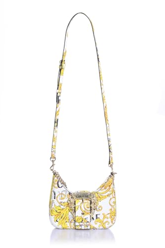 Versace Jeans Couture Barock Schultertasche, Umhängetasche, Weiß-Gold