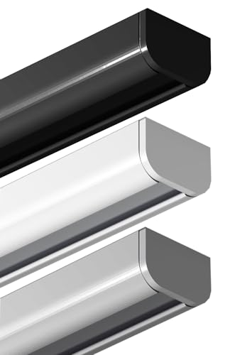 Garduna 120cm Gardinenschiene | weiss | Aluminium | patentierte Befestigung | halbrunde Schleuderschiene