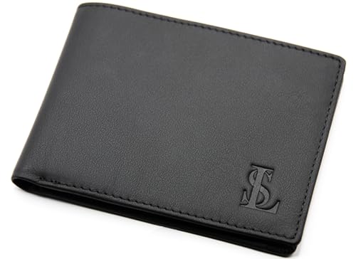LS® - Luiz Scaletta Echtleder Geldbeutel Geldbörse Herren I Extra Stabile Naht I RFID-Schutz Portemmonaie I Gentleman Design I Männer Brieftasche Münzbörse Wallet (schwarz)