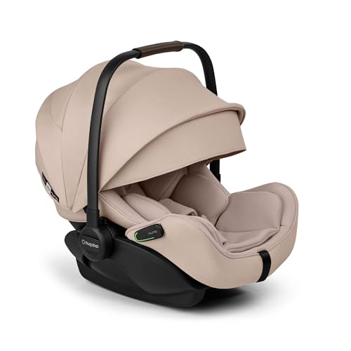 Bugaboo Otter by Nuna – i-Size Babyschale ab Geburt mit flacher Liegeposition, UPF 50+ Sonnenverdeck und Memory-Schaum, kompatibel mit 360 Grad Isofix-Basis, von 0–15 Monaten, Desert Taupe Melange