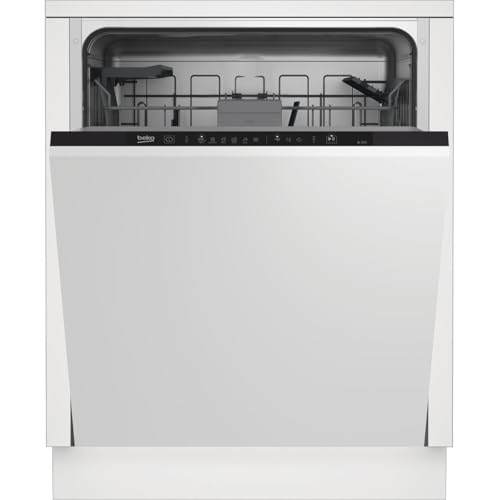 Beko BDIN16430 b300 Einbau-Geschirrspüler 60 cm vollintegriert, für 14 Maßgedecke, 3 Spülebenen, 5 Temperaturen, 6 Programme, halbe Beladung, automatische Türöffnung, MultiTab, Quick&Clean