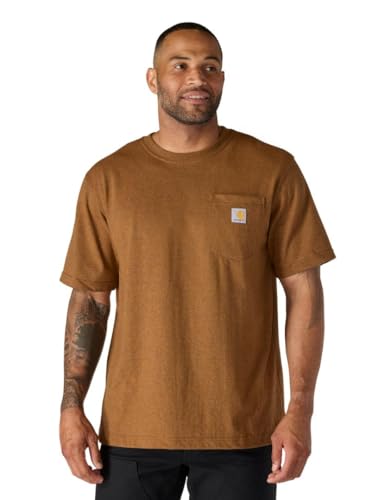 Carhartt Herren K87 Pocket S/S T-Shirt T-Shirt, Oiled Walnut Heather, S