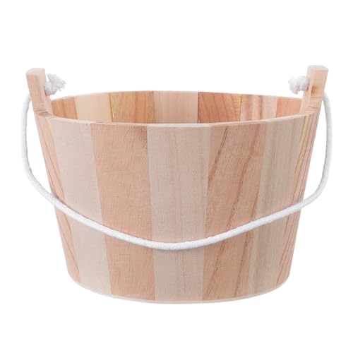 ORFOFE Saunaeimer aus Naturholz mit Ergonomischem Seilgriff Mittlere Größe Handgefertigter Badeeimer für Haussauna und Spa Zubehör
