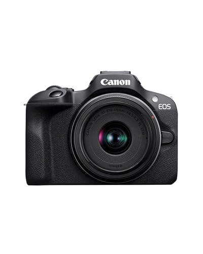 Canon EOS R100 (Gehäuse) mit RF-S 18–45mm & 55–210mm is STM – 24,1 MP APS-C Systemkamera – Dual Pixel CMOS AF, 4K-Video, 6,5 B/s, WLAN & Bluetooth - Perfekt, um kostbare Erinnerungen festzuhalten