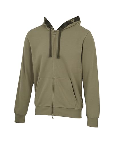 EMPORIO ARMANI Herren Basic Terry Hoodie Reißverschluss Sweatshirt Braun M, Vetiver, M