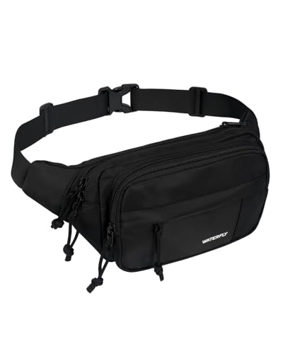 WATERFLY Bauchtasche Gürteltasche Herren Damen: Sportlich Hüfttasche Stylisch Fanny Waist Pack Klein Festival Bumbag MTB Hipbag Gassi Bum Bauchbeutel Unisex Hip Bag für Sport Hundetraining
