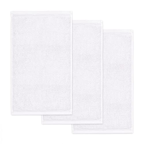 möve Superwuschel Gästetuch 30 x 50 cm aus 100% Baumwolle, snow 3er Set