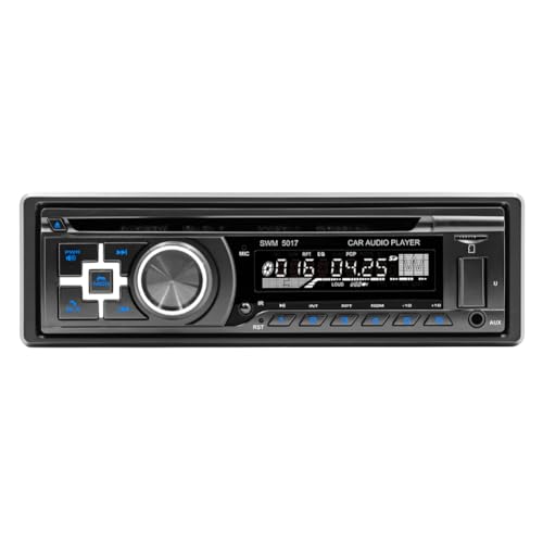 Single DIN Autoradio CD DVD Player kompatibel mit Bluetooth TF USB MP3 Player AUX-in/SD Card Port Frequenzmodulation
