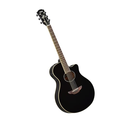 YAMAHA APX600 Elektroakustische Gitarre – kompakte Thinline-Korpus, Stimmgabel 25 Zoll, System 65, 3-Band-EQ, integriertes Stimmgerät, ovale Rosette, Schwarz