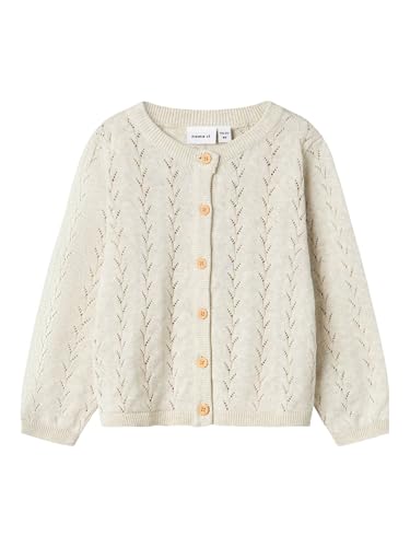 NAME IT Mädchen Nmfbanni Ls Knit Card Noos Strickjacke, Peyote Melange, 110 EU