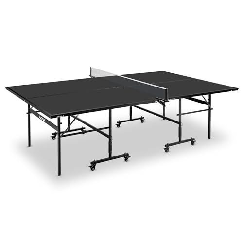 JOOLA Tischtennisplatte Black 13i Indoor Tischtennistisch klappbares Untergestell – Schneller Aufbau-inklusive Netz, schwarz, 274 x 152,5 x 76 cm