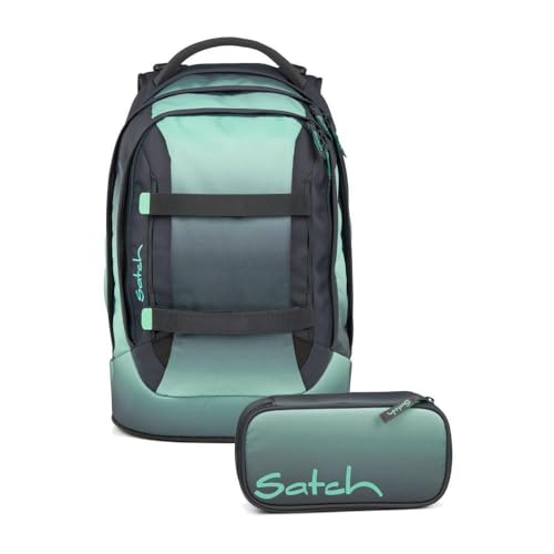 Satch pack Schulrucksack Set 2tlg. inkl. Schlamperbox (Gradient Mint)