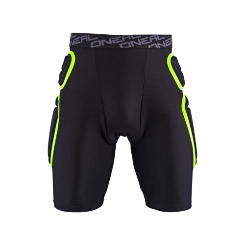 O'NEAL | Protektoren-Hose | Motocross Enduro Motorrad | Beständiger High-Density Eva Schaum, Integrierte Belüftungspads, elastischer Taillenbereich | Trail Short | Erwachsene | Schwarz Lime | Größe L
