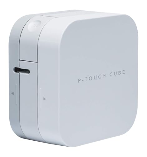 Brother P-touch Cube Bluetooth-Monochrom Beschriftungsgerät (für 3,5 bis 12 mm breite TZe-Schriftbänder, bis zu 20 mm/Sekunde Druckgeschwindigkeit), Hellgrau