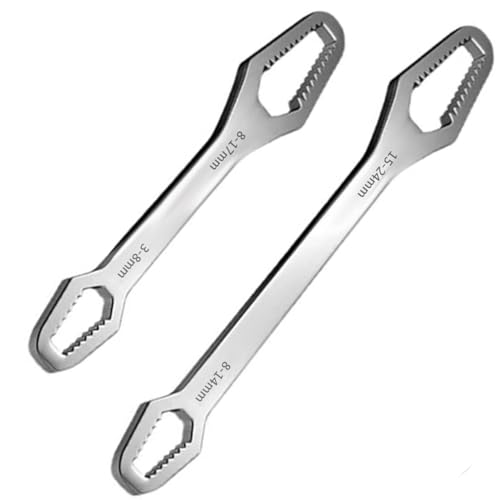 Mlczwt 2 Stück Universal Wrench, Universal Schraubenschlüssel, Universal Maulschlüssel, Ringschlüssel Ratsche, Universal Torx Wrench, für Auto- und Fahrradreparaturen