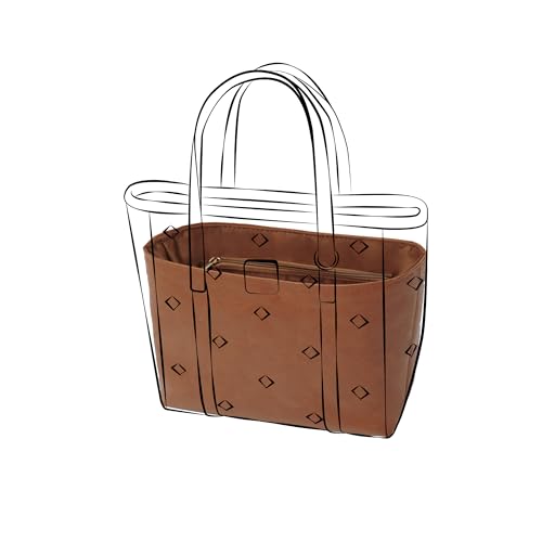 DGAZ Leichter Taschen Organizer für MCM-Toni Visetos, Seide & Dupont Papier, mit Reißverschlusstasche und Flaschenhalter, Innentasche Einsatz (Gold, Toni Visetos Medium)