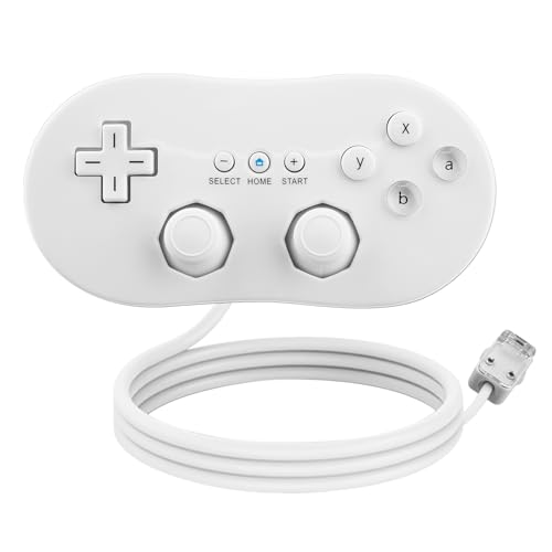 OSTENT Kabelgebundener Classic Controller Gamepad Joystick für Nintendo Wii Remote Konsole Videospiel (Weiß)