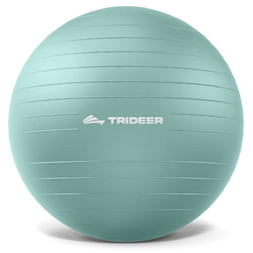Trideer Gymnastikball – Ergonomischer Sitzball für Büro & Zuhause, Yoga Ball/Pilates Ball für Training, Schwangerschaft & Rückenschule, Anti-Burst mit Pumpe