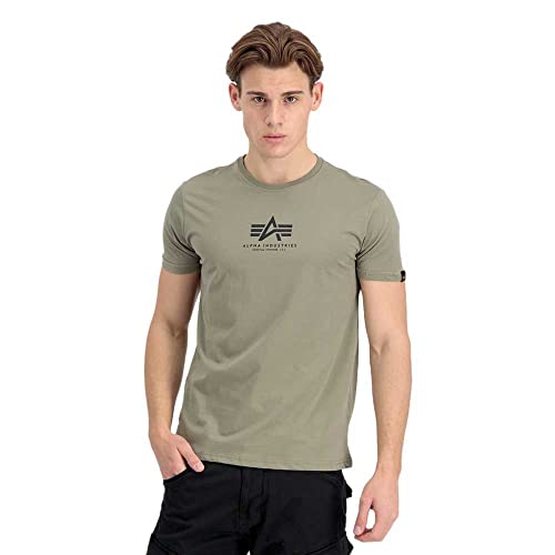 ALPHA INDUSTRIES Herren Basic T Ml T-Shirt, Grün (Olive), S