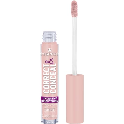 essence CORRECT & CONCEAL under eye brightening concealer, Nr. 10, Pink, aufhellend, farbkorrigierend, natürlich, für sensible Haut, vegan, ölfrei, ohne Parfüm, ohne Alkohol, 1er Pack (3.5ml)